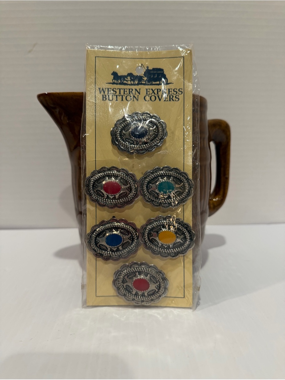 Western Style Silver Tone Button Cover. (N)